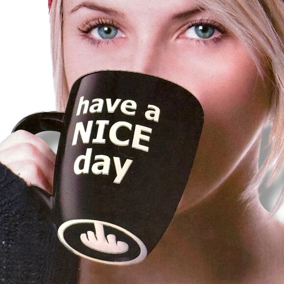 Have A Nice Day Middle Finger Coffee Mug Gag Gift 14oz - Picture 1 of 5